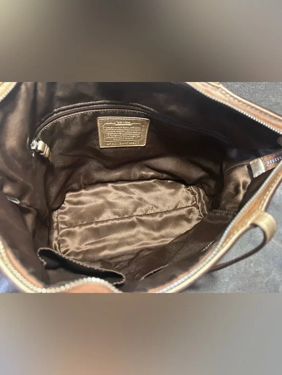 Coach Signature C Gold Metallic Tote - Picture 10 of 10